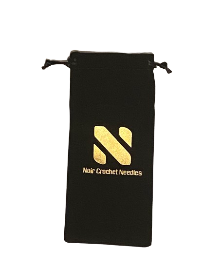 Noir Crochet Needles Drawstring Pouch
